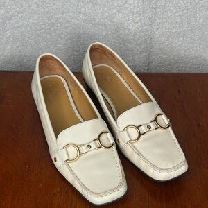 Cole Haan Cream Leather Horsebit Loafers Women’s 10B Nike Sole